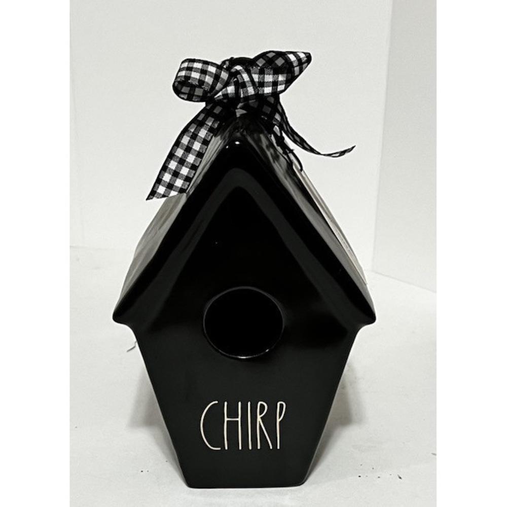 Rae Dunn Chirp Black Slant Roof Birdhouse
